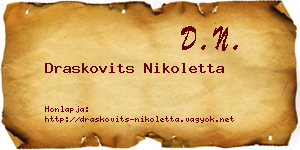 Draskovits Nikoletta névjegykártya